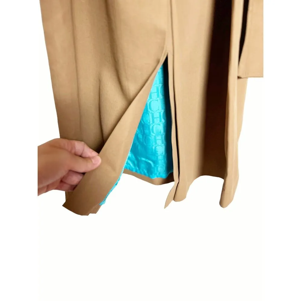 Carolina Herrera Brown Belted Pleated Sleeveless Cocktail Dress Size 6 - Image 4