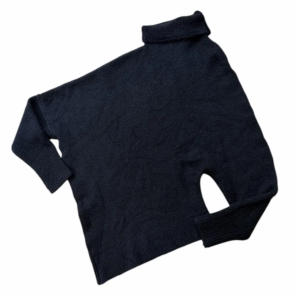 Proenza Schouler Fuzzy Boucle Asymmetric Black Sweater - Image 3