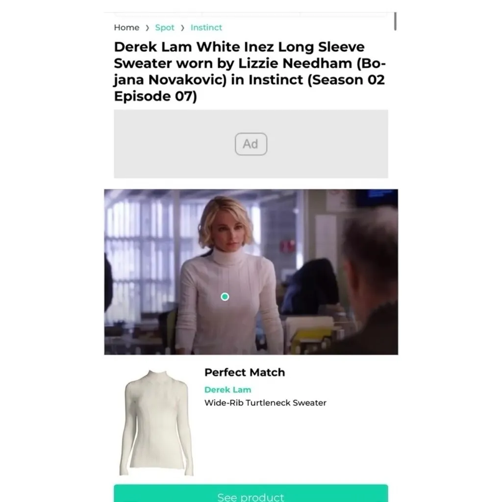 Derek Lam Wide Rib Cashmere Turtleneck Sweater Ivory Oatmeal As Seen on TV EUC - Image 6