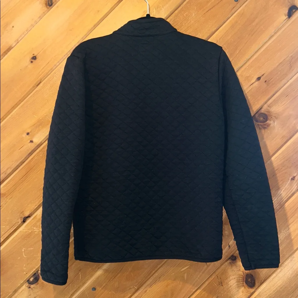 Marine Layer Corbet black quilted jacket with space shuttle patch - Image 4