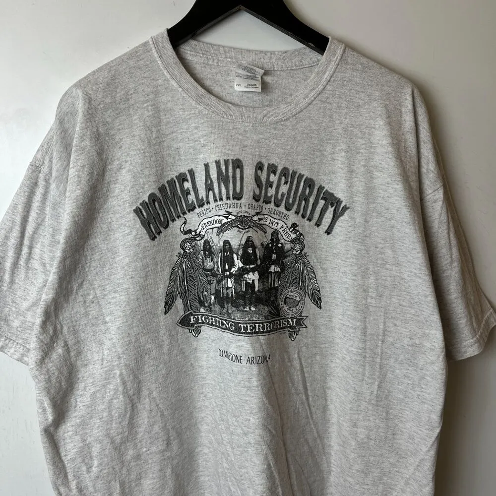 Homeland Security Tombstone Az T Shirt Vintage Y2K Gray 2XL XXL Graphic Tee Logo Size undefined - Image 10