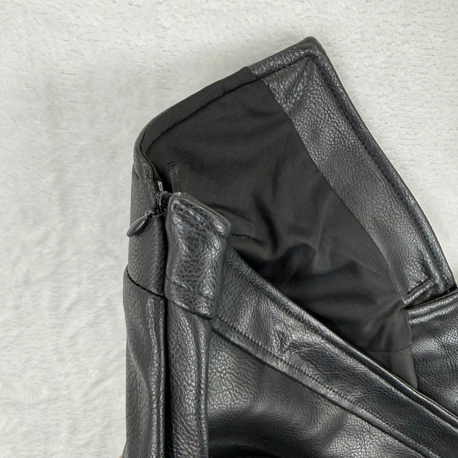 Zara Faux Leather Corset Top Belted Asymmetrical Zip Black Womens Size L NWOT - Image 9