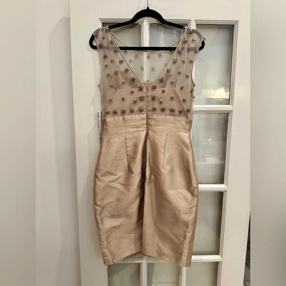 Kay Unger New York Formal Gala Cocktail Beaded Chic Champagne Dress Size 6 NWT - Image 10