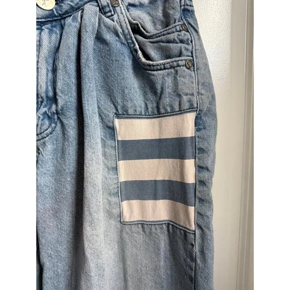 One‎ Teaspoon Womens Smiths Low Waist Wide Leg Denim Jeans Slouchy Multi Pocket - Image 8