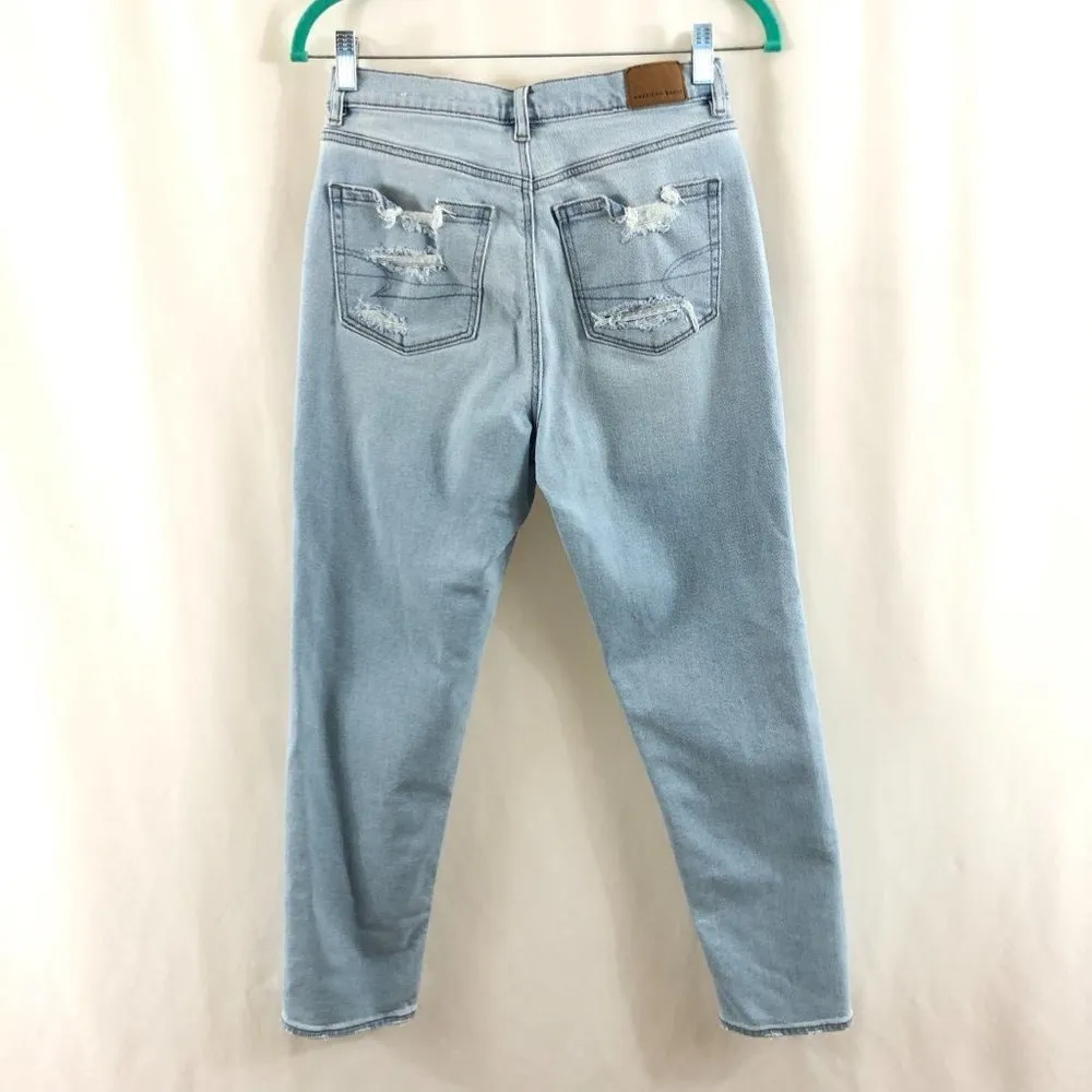 American Eagle Womens Mom Jeans High Waist Light 4 - Image 2