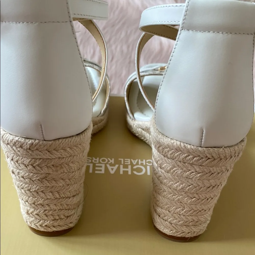 NWT Michael Michael Kors
Mandy Espadrille Wedge Sandals White Size 6.5 - Image 6