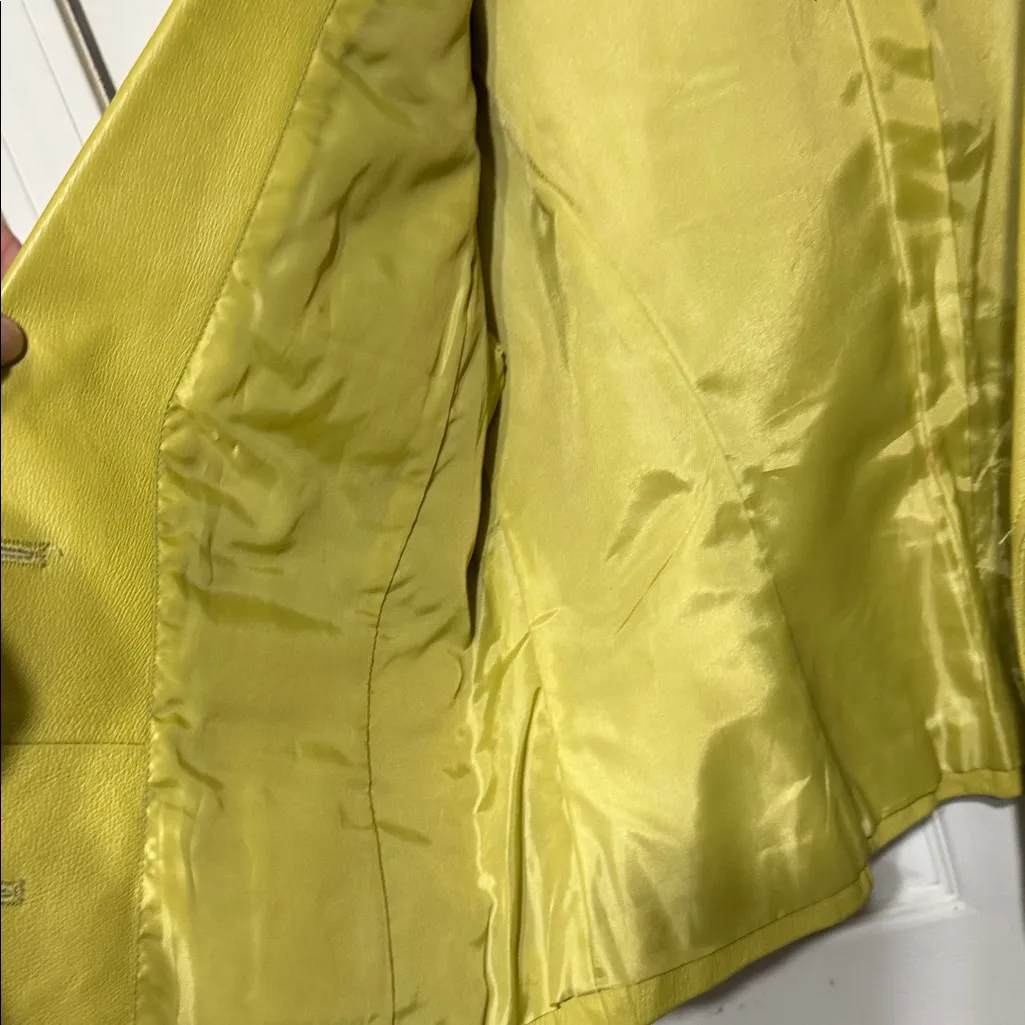 Spiegel Vibrant Green Leather Blazer - Image 6