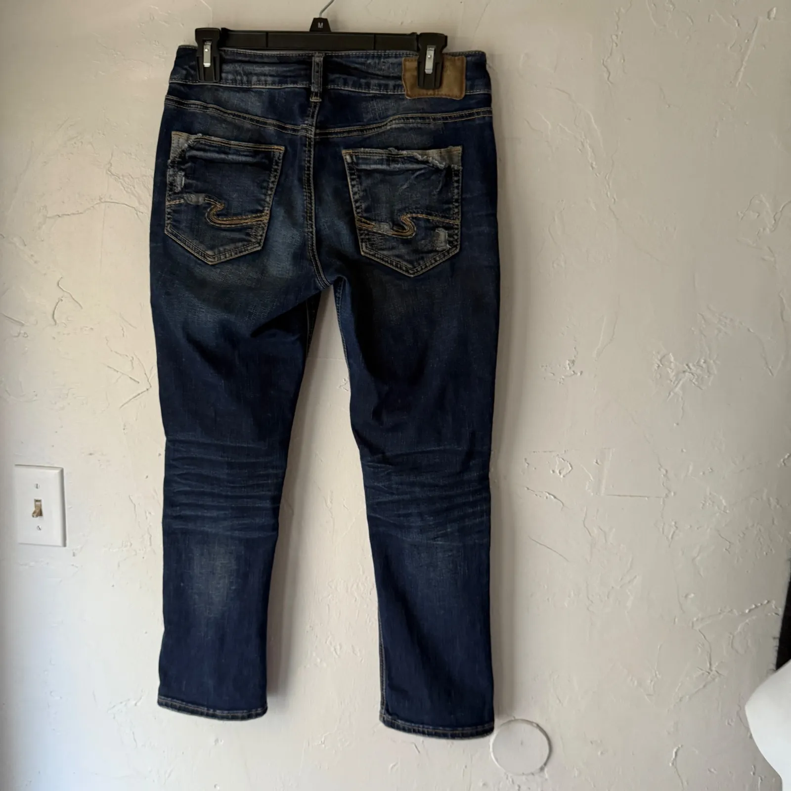 Silver Jeans Co. Suki Capri Womens Denim Jeans W28 Distressed Blue Size 28 - Image 8