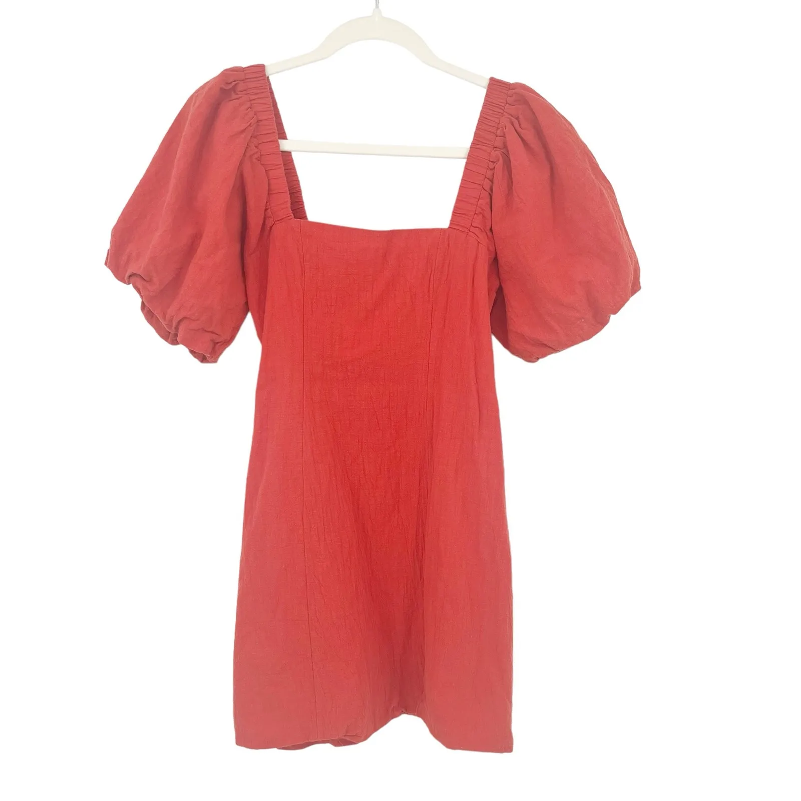 SNDYS Revolve Womens Gauzy Cotton Tuscany Beachy Lagenlook‎ Mini Dress Size S Orange - Image 4