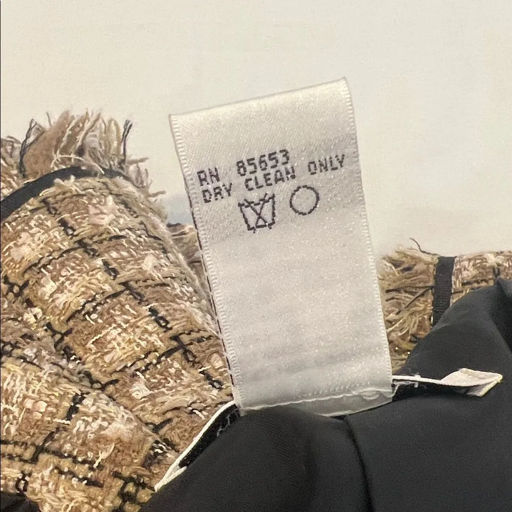 Draper's & Damon's sz10 brown tan cream tweed  blazer jacket with black trim EUC - Image 6