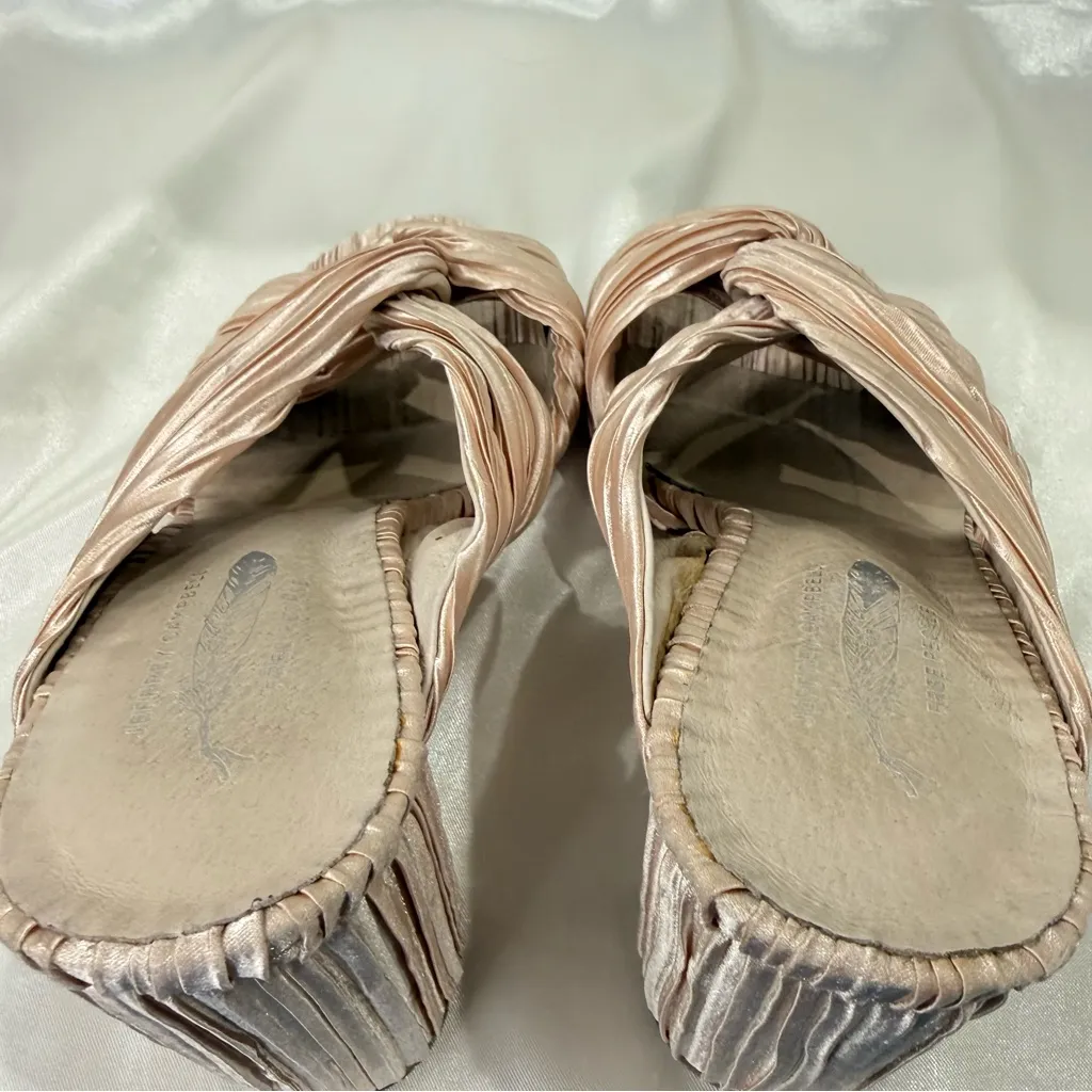 Free People X Jeffrey Campbell Venice Mule Heels 6.5 Twist Satin Feminine Chic - Image 10