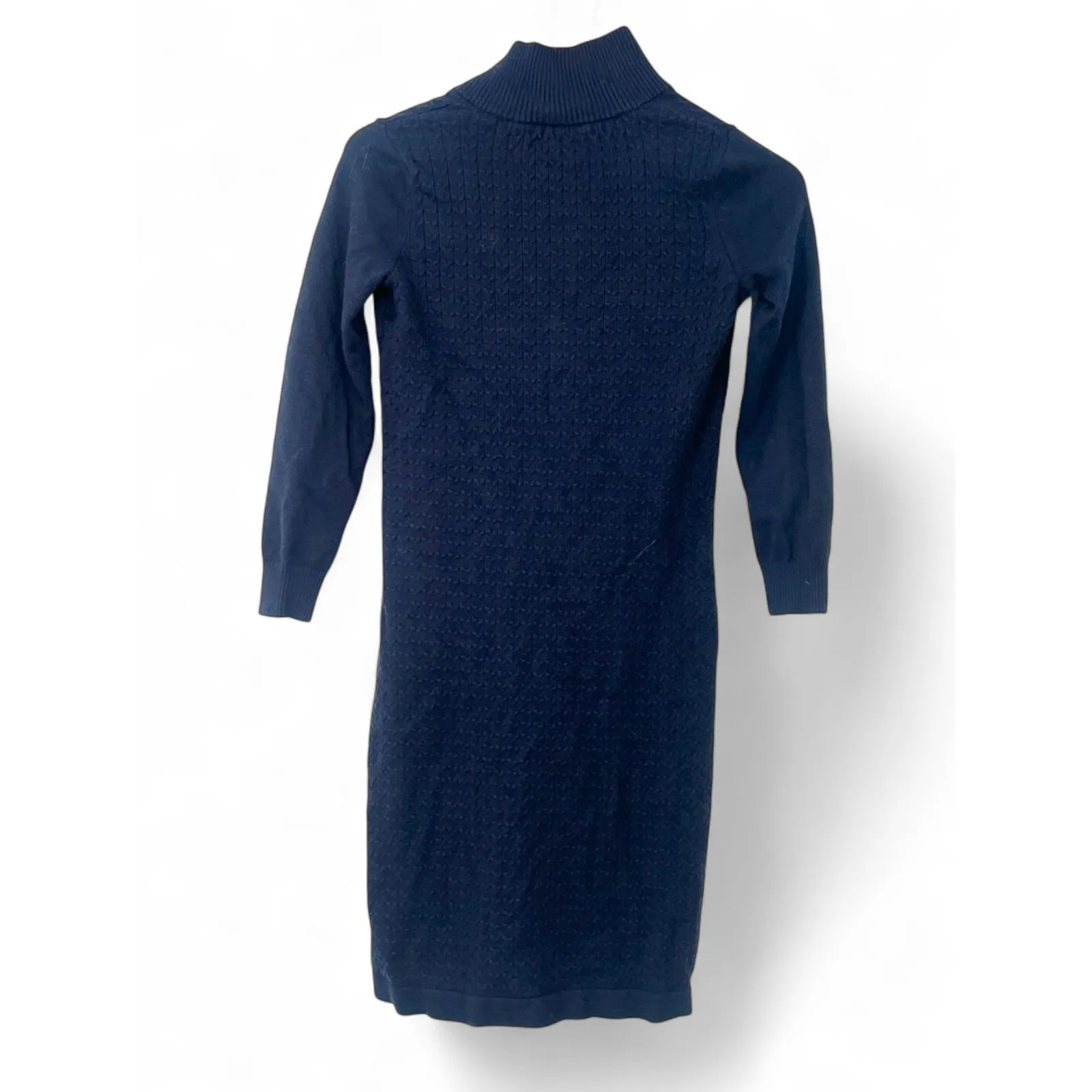 Tommy Bahama | XXS |  Dress Tunic Sweater Knit  Navy Long Sleeve 1/2 Zip Cable - Image 4