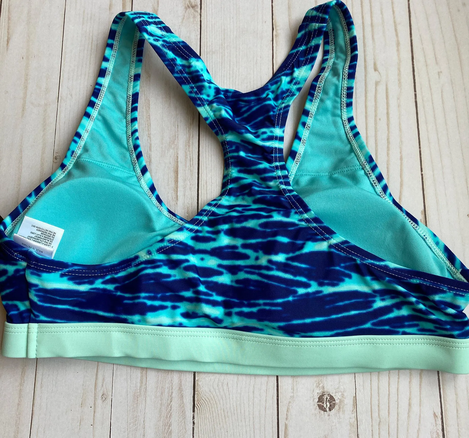 Nouveau Blue Tie Dye Sport Bra Sz M NWT - Image 2