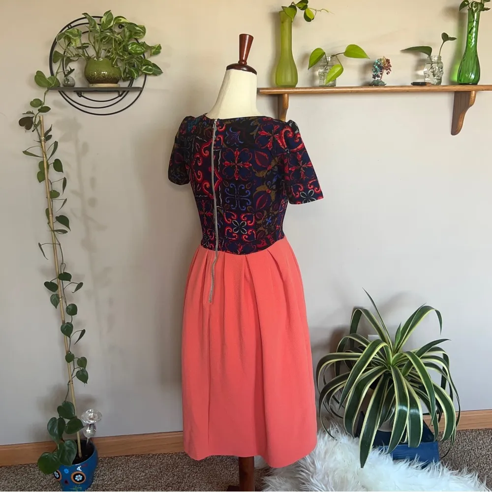 Lularoe Bright Colored Dress With Volume At The Waist Size XS - Image 2