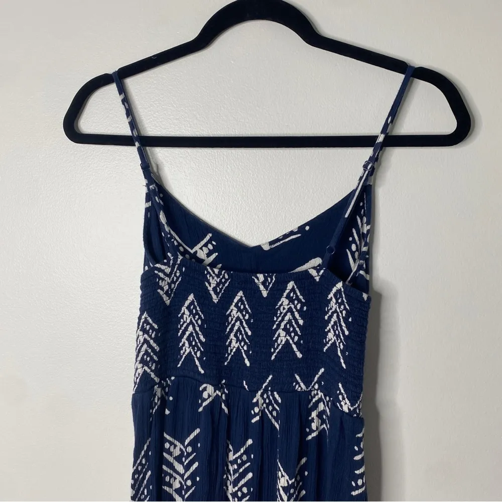 American Eagle Aerie Navy Blue Cut-out Smocked Back Maxi Dress XS - Image 6