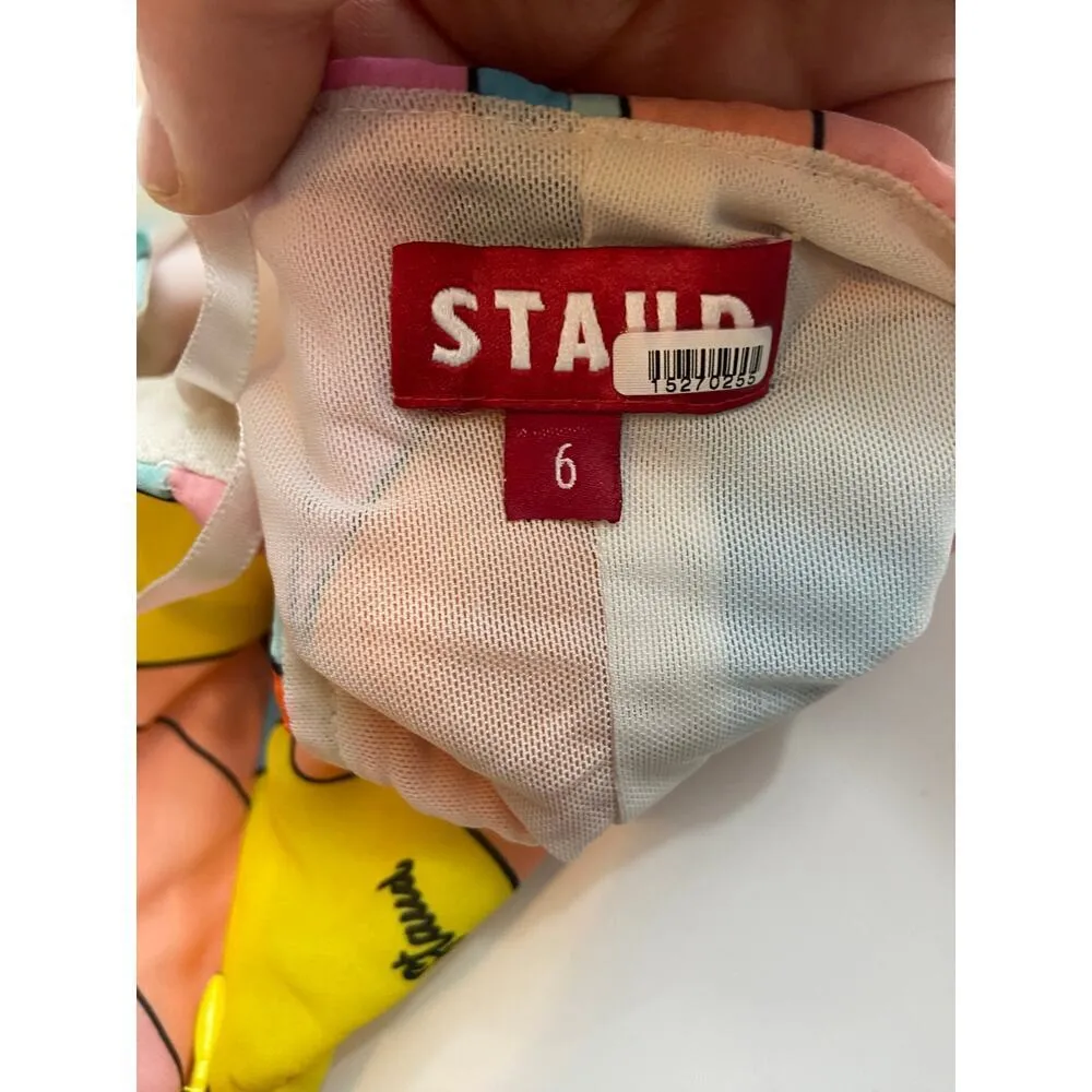 Staud Womens Multicolor Citrus Kaleidoscope Halter Sleeveless Crop Top Size 6 - Image 3