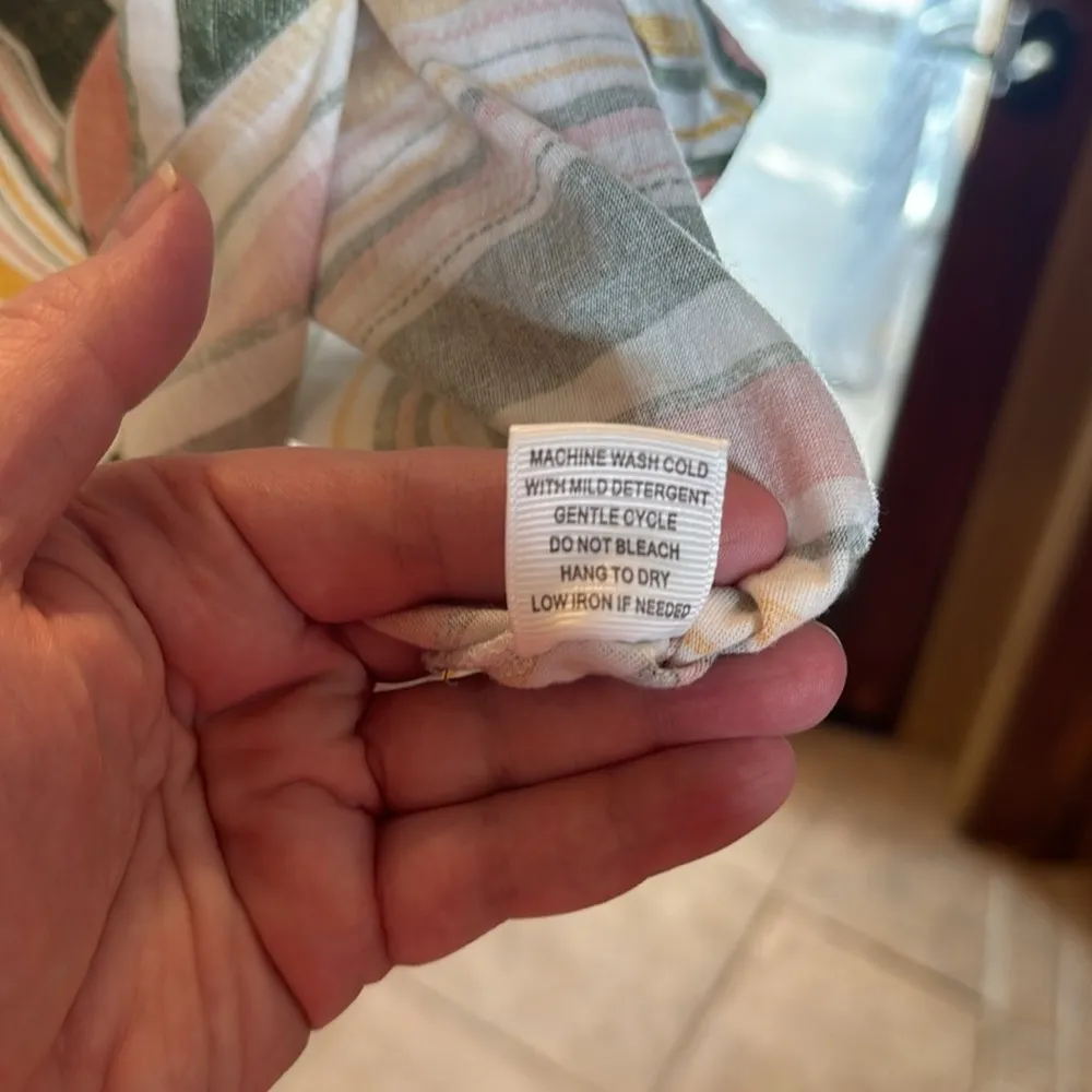 Eden & Olivia Maternity Button Down 3/4 Sleeve Blouse Multicolored Size Large - Image 4