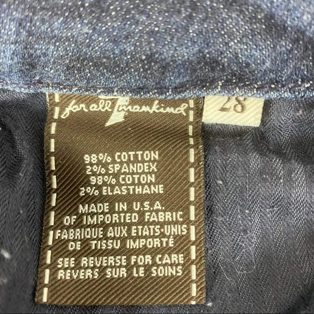 A Pocket Flair hem Low Rise Blue Jeans By 7 For All Mankind 28 - Image 8