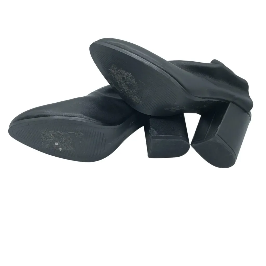 Kelsi Dagger Womens Mules Block Heel Leather Slip On Pointed Toe Black Size 9 - Image 7