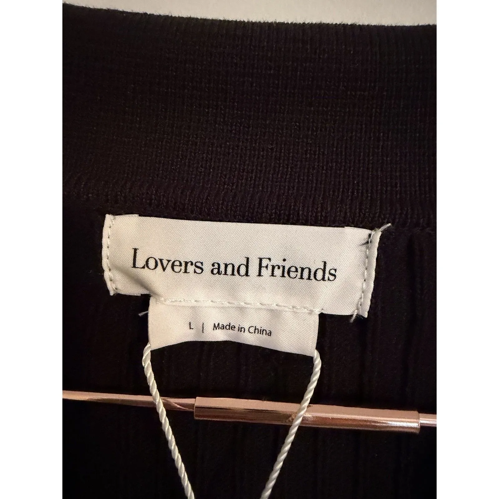 NEW Lovers and Friends Solaire Sweater Dress Size L Black Textured/Ribbed - Image 5