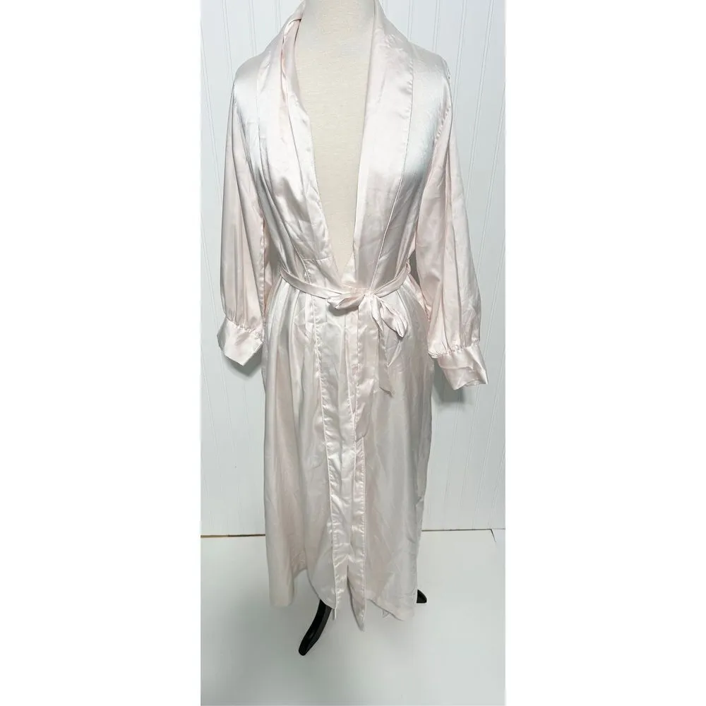 Bert Yelin For Iris Vintage Long Sleeve Collar Sleeping Robe Pink ILGWU Small - Image 7