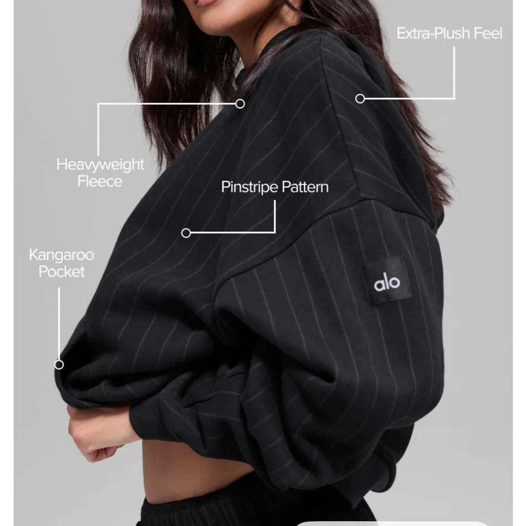 Alo Yoga pinstripe hoodie - Image 3