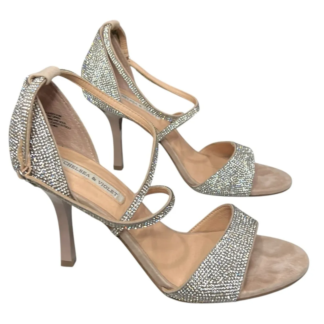 Chelsea & Violet High Heel Sandal 9.5 Silver Rhinestone Evening Prom Formal Gala - Image 5