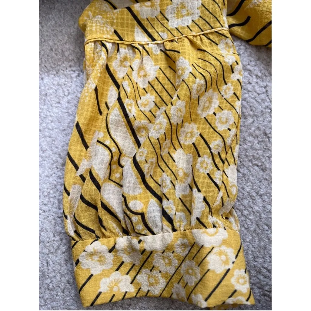 ba&sh women's floral Otello top size 1 preppy bow French whimsical bell sleeve - Image 10