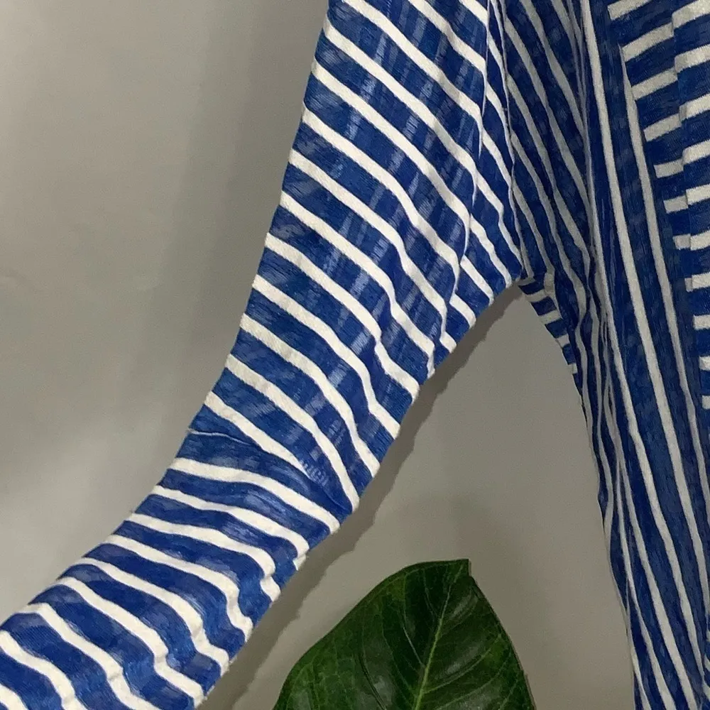 Double Zero Blue & White Stripes Dolman Sleeves Lightweight Top M - Image 10