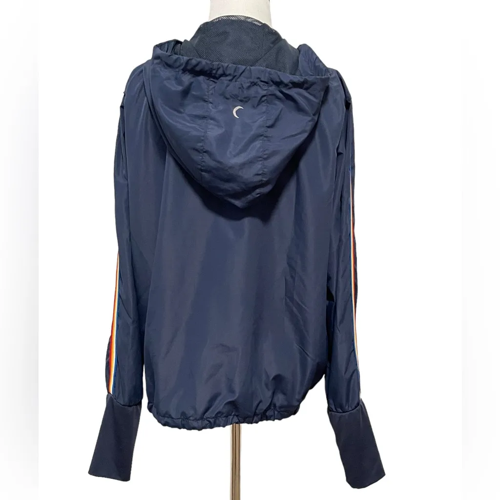 ZYIA Navy Rainbow Bomber Windbreaker Jacket M - Image 8