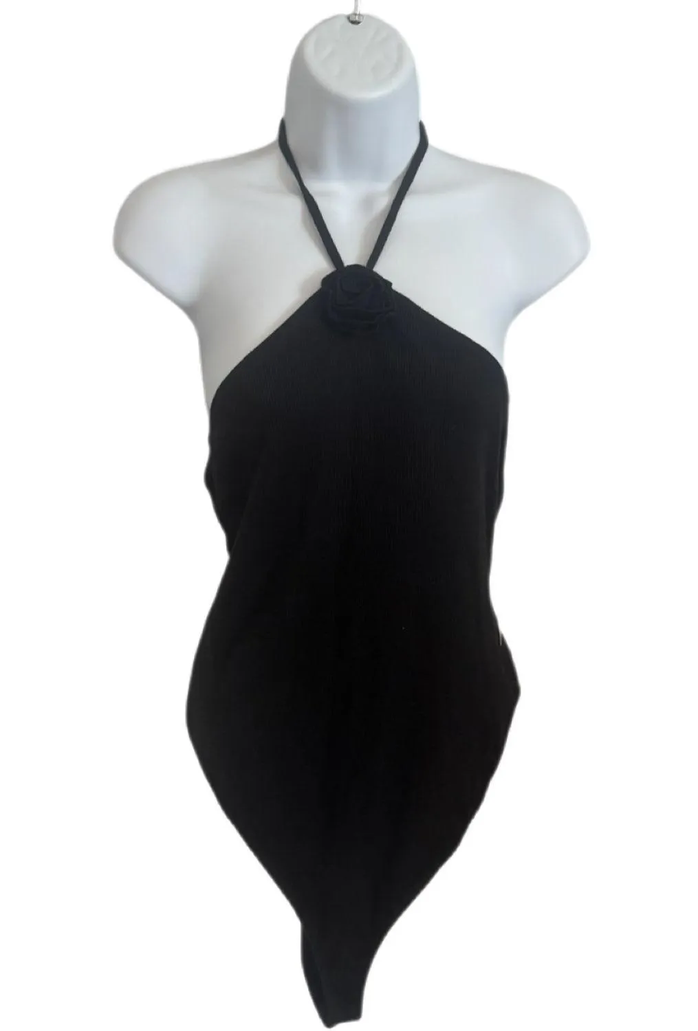 Wild Fable women's Bodysuit Seamless ribbed high triangle neck Black Sz XXL - Image 3