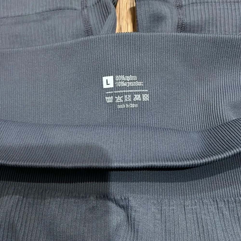 grey ribbed amazon biker shorts Gray Size L - Image 3