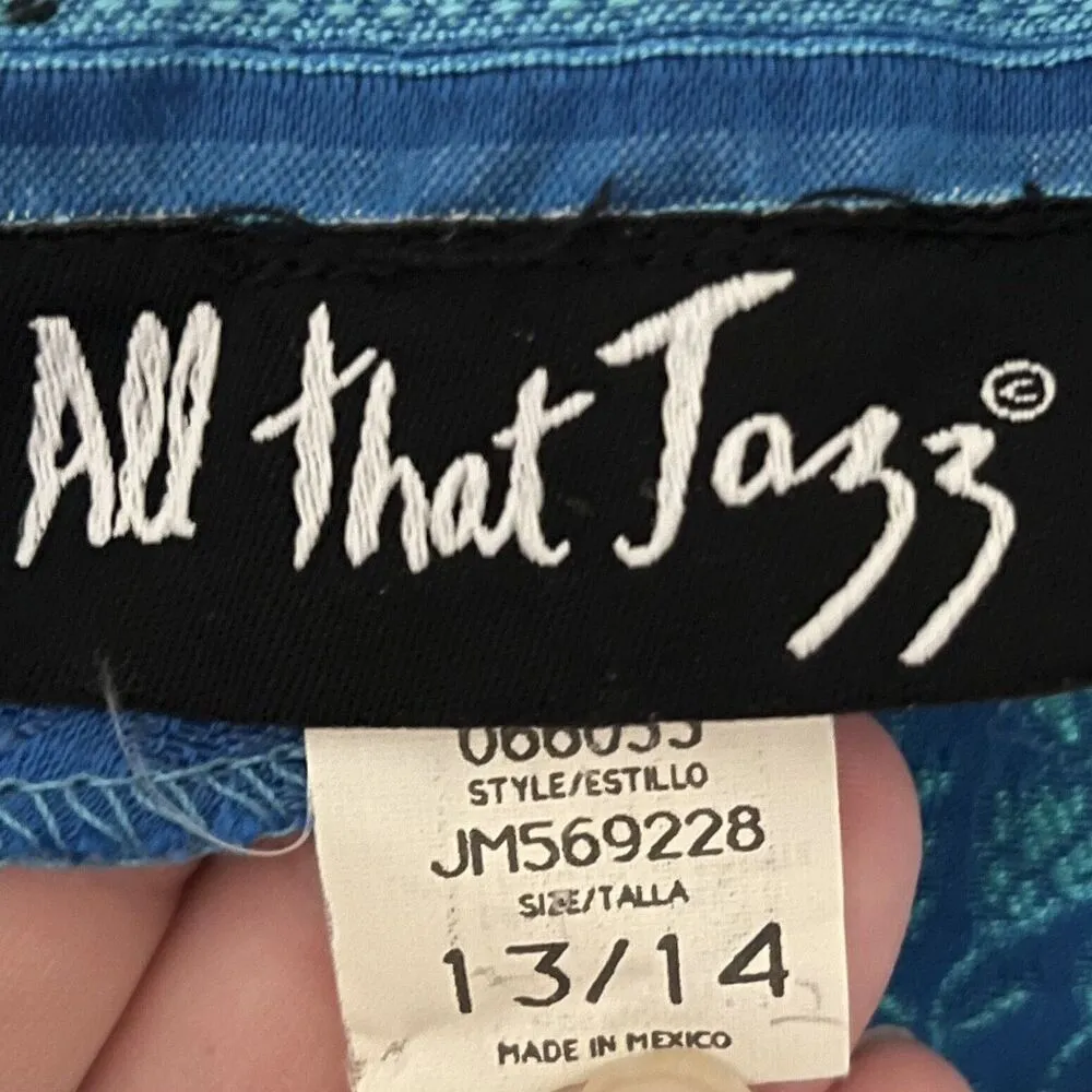 All That Jazz Women's Vintage 90's Blue Satin Jacquard Floral Dress 13/14 - Image 5