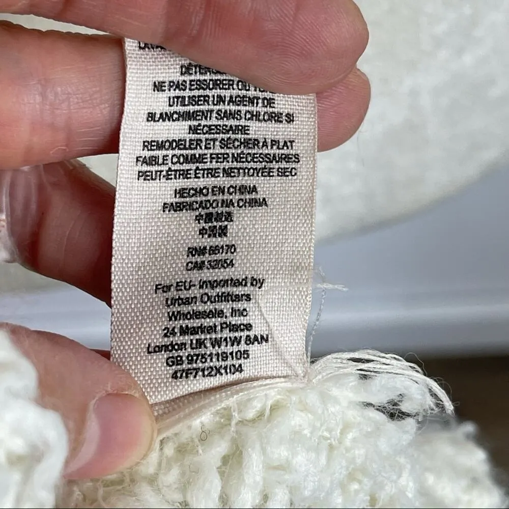 Free People Ivory Crew Neck Wool Blend Pullover M - Image 11