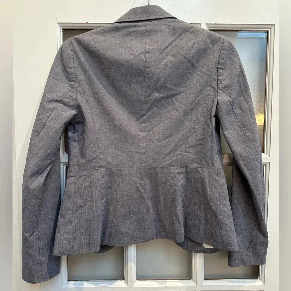 Banana Republic Timeless Blue Grey One Button Classic Blazer Jacket Size 0 XS - Image 5