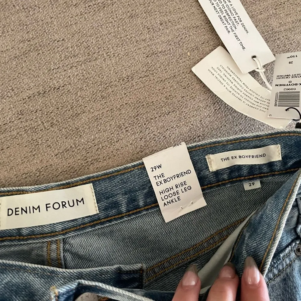 Denim Forum the ex boyfriend high rise loose leg‎ ankle jeans sz 29 Wide NEW - Image 8