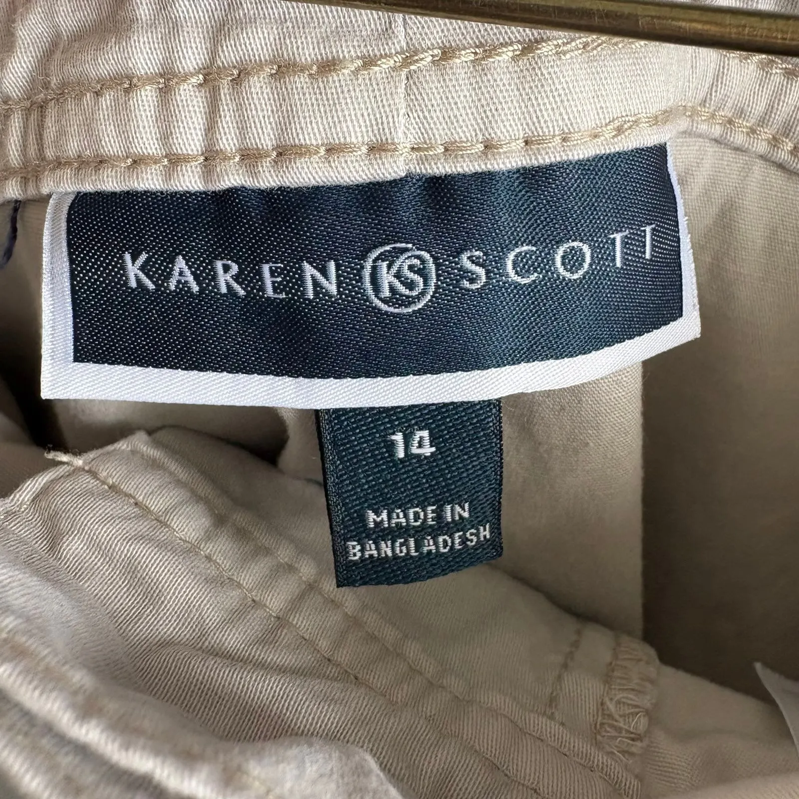Karen Scott Khaki Utility Cotton Skort – Sporty Stretch Fit, Size 14 - Image 7