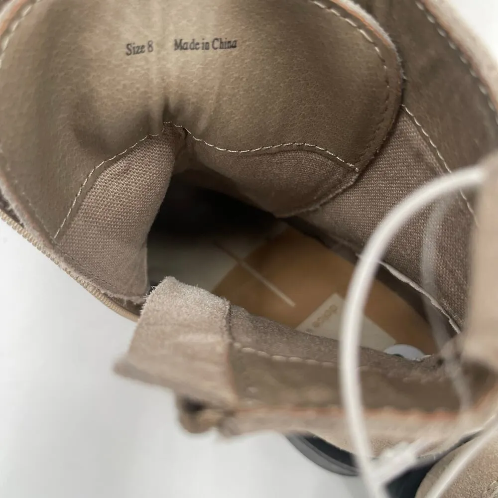DOLCE VITA Nigel Boots Size 8 Lace Up Heels NEW Suede Leather Bootie Taupe NWOT Tan - Image 5