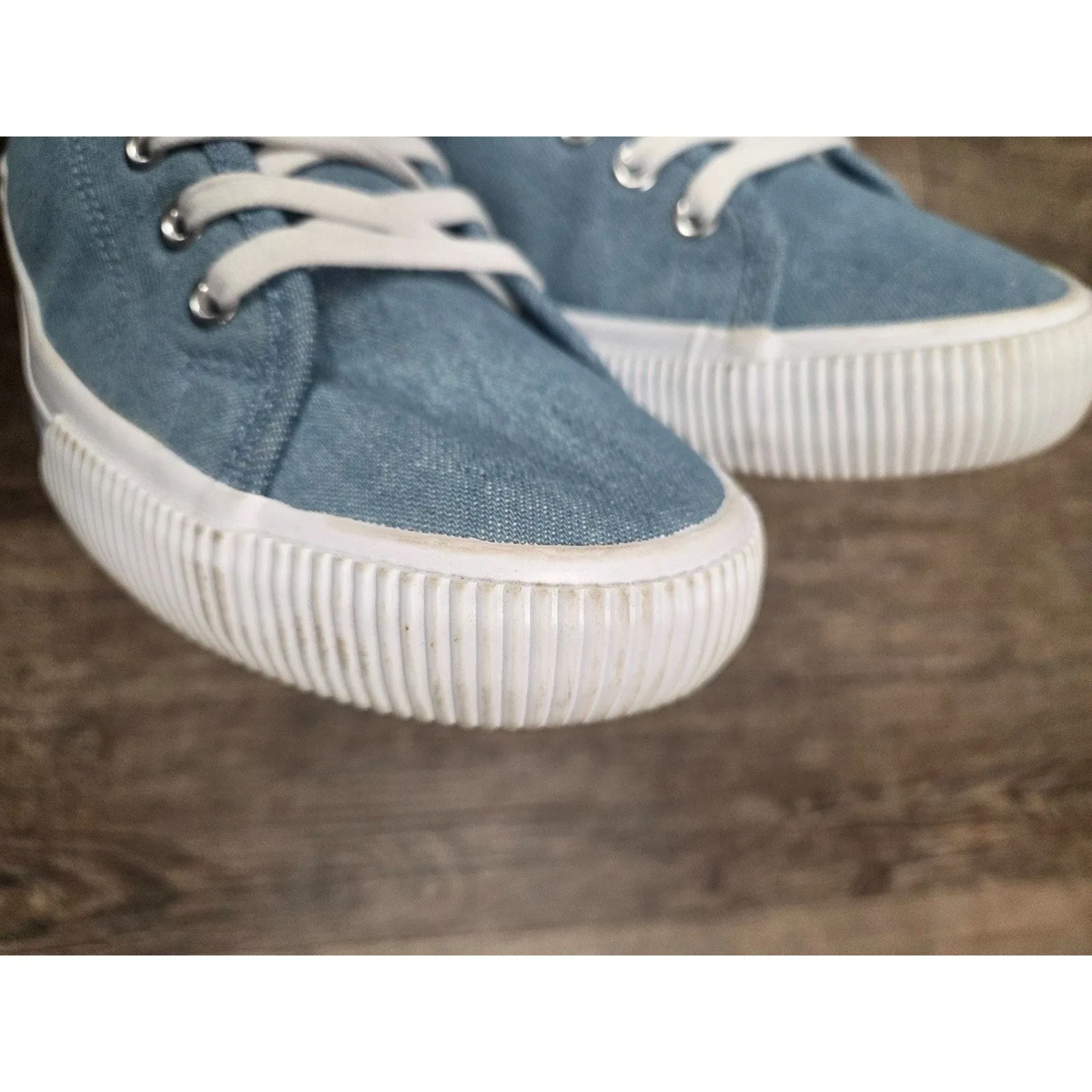Hurley Women's Carrie Canvas Sneakers Blue White Shoes Size 7.5M - Image 7