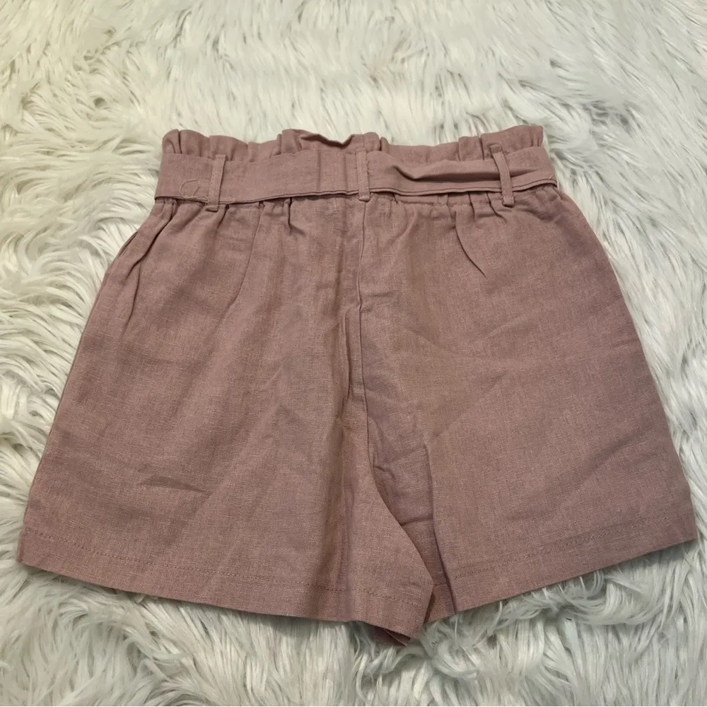 Heart & Hips High Paper Bag Waist Shorts Mauve - Image 11