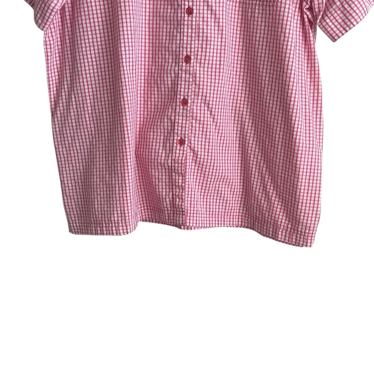 VTG Bobbie Brooks Women Top 18/20 Check Button Preppy‎ Coastal Y2K Retro Cowgirl Pink - Image 8