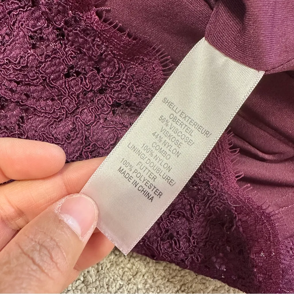 Adrianna Papell Women’s 3/4 Sleeve Lace Sheath Dress Full Back Zip in Purple 12 - Image 14