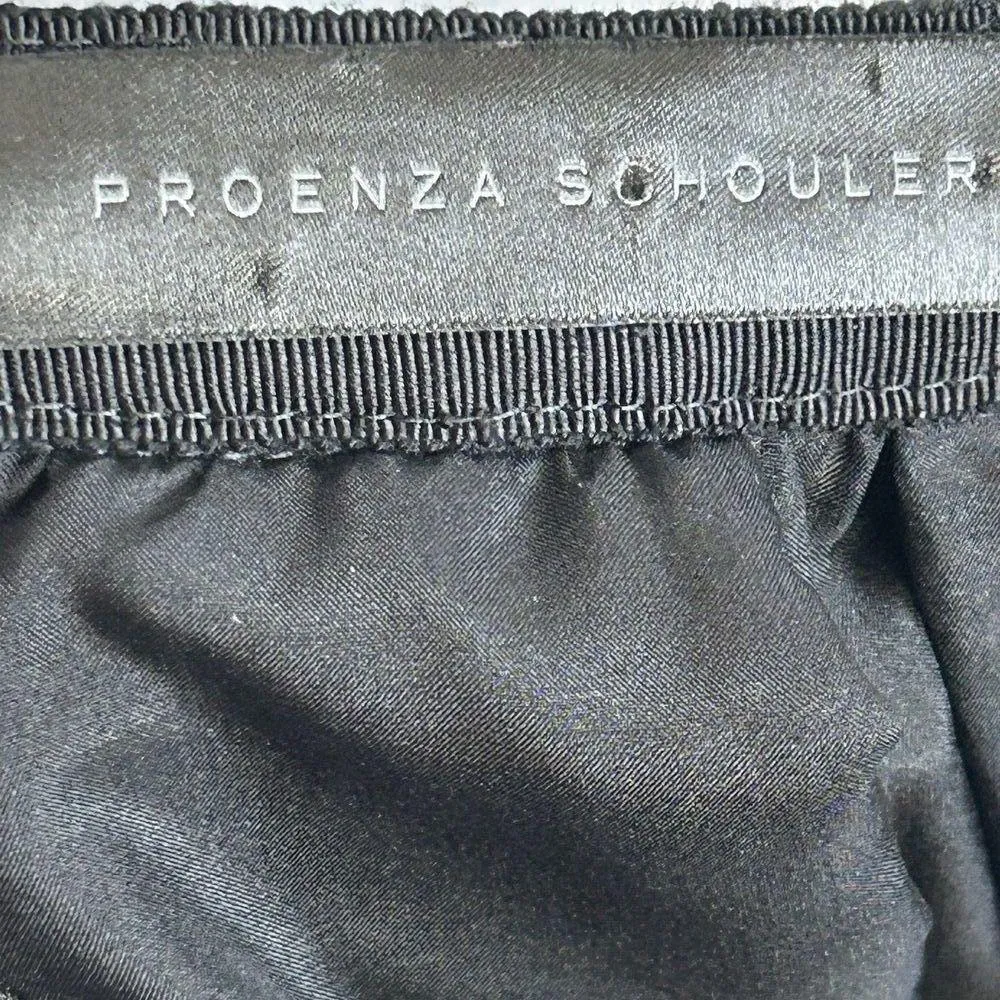 PROENZA SCHOULER Size US 4 Boucle Tweed pleated mini skirt A-line Black Navy - Image 5