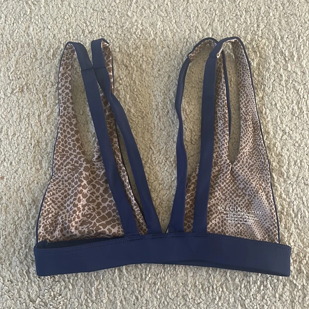 Acacia Swimwear Plantation Bikini Top in Ocean Blue - Image 4