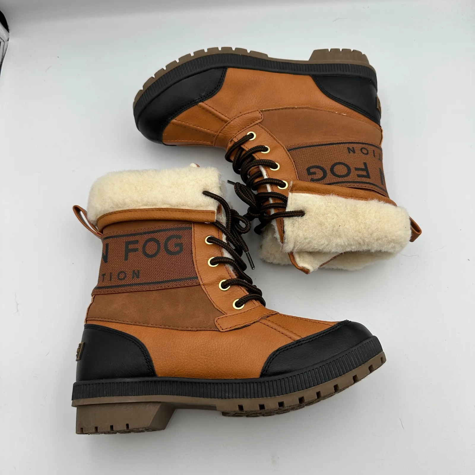 London Fog Collection‎ Mely Winter Boots Women's 6 Duck Brown Faux Fur - Image 6