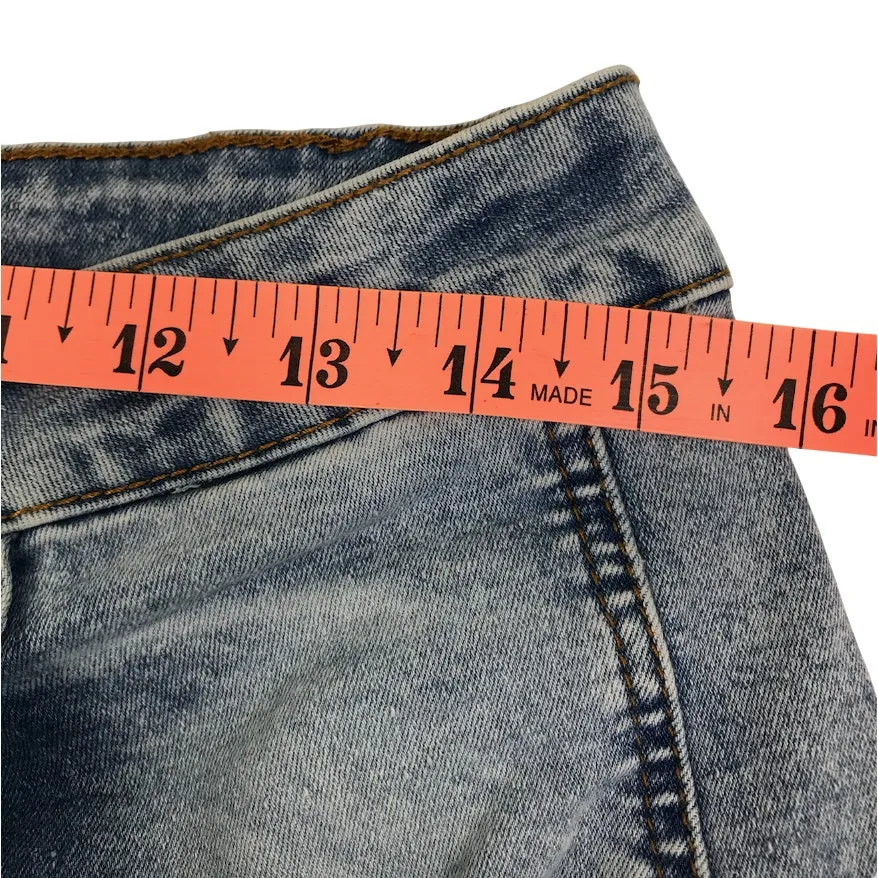 High Rise Barrel Jean Women L Blue Trendy Slouchy Grunge Boho Stretch Everyday - Image 8