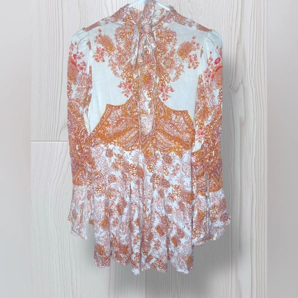 FREE PEOPLE Women’s Lady Luck Printed Tunic Boho Style Top - Image 3