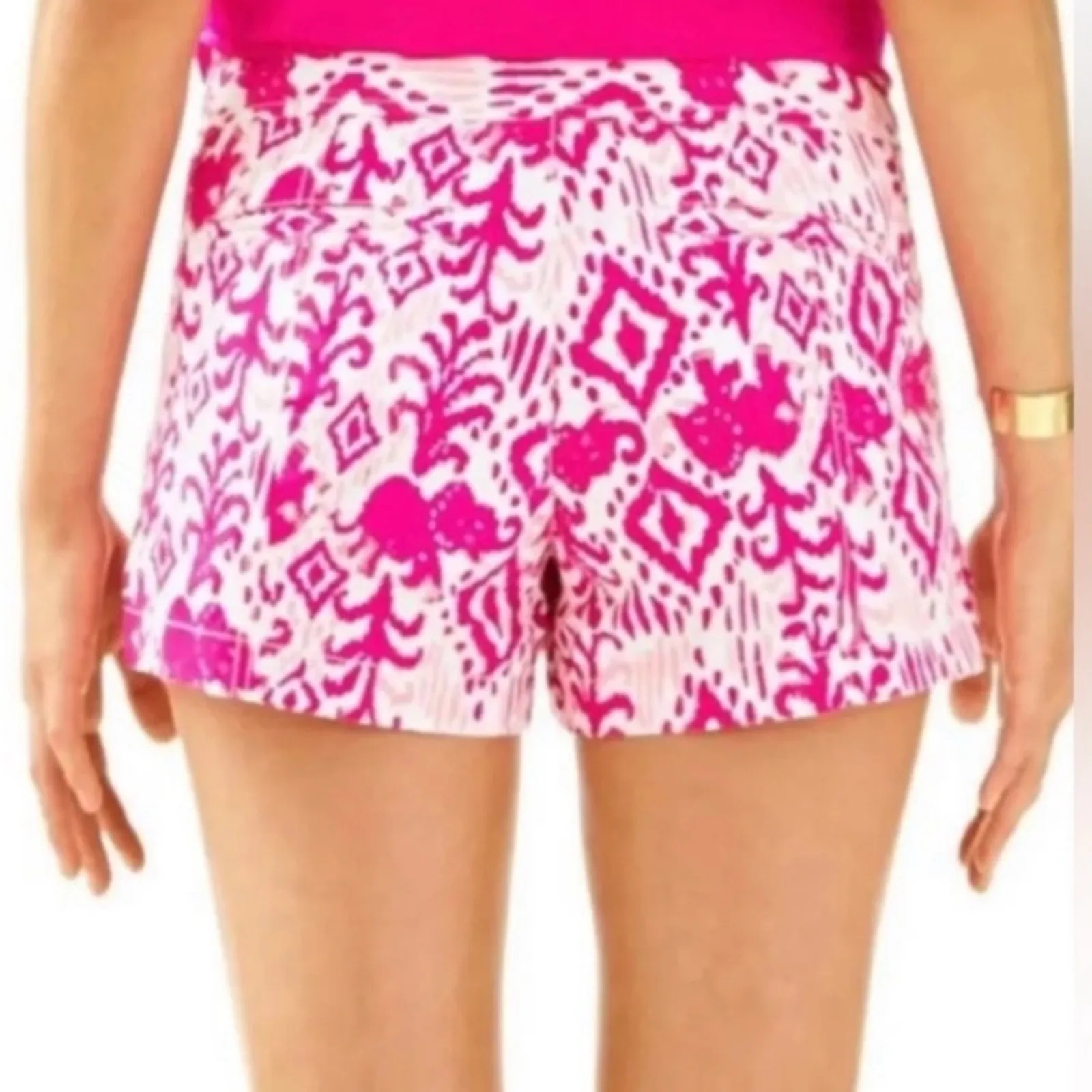 Lilly Pulitzer Liana Mid‎ Rise Shorts in Tons of Fun Magenta Sz 6 - Image 2
