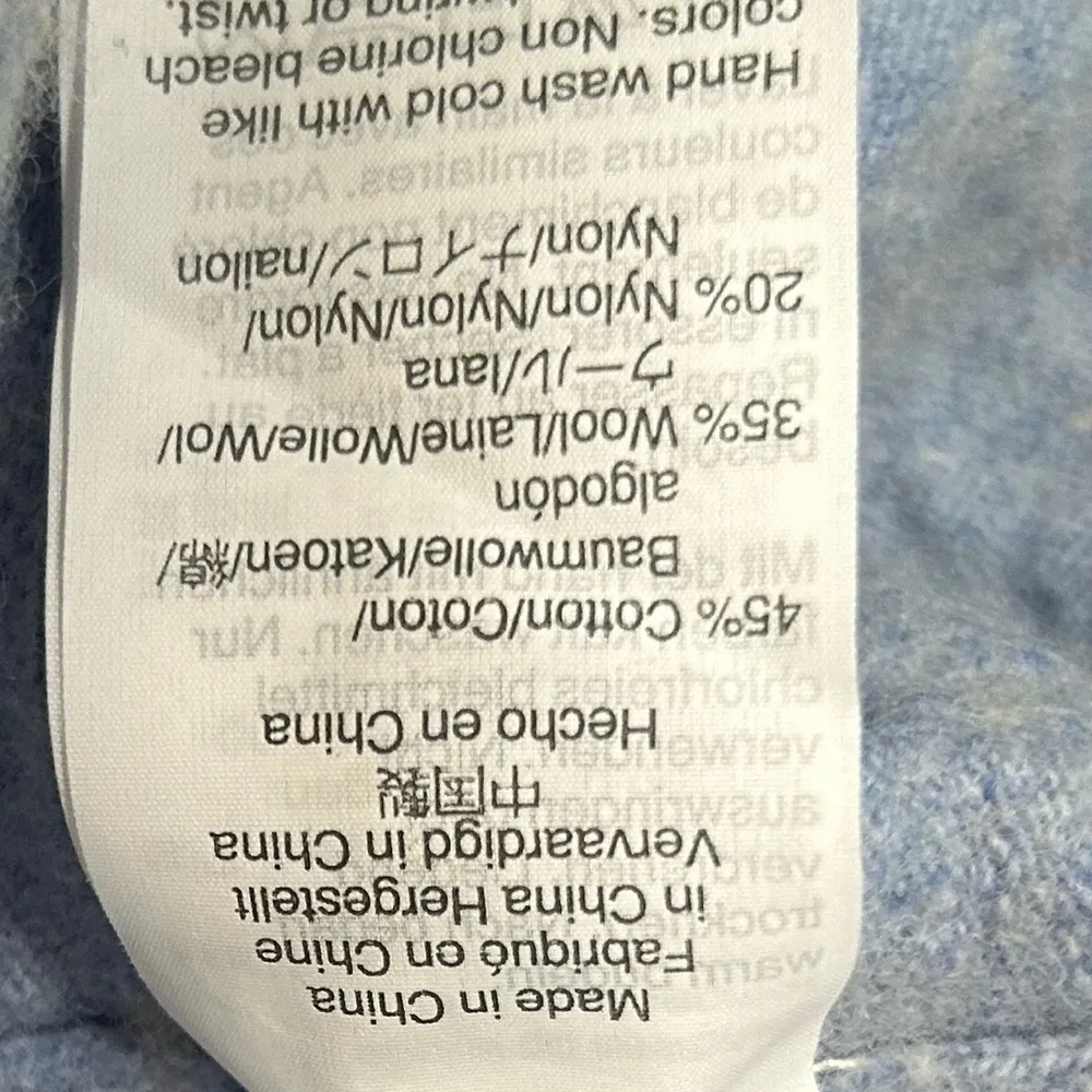 J. Crew Juniors Large Baby Blue Mercantile Wool Cotton Cropped Sweater Pre-loved - Image 3