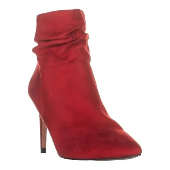 XOXO TANIAH POINTED TOE ANKLE‎ BOOTS STILETTO HEEL RED SUEDE WOMENS SIZE 7.5 - Image 2